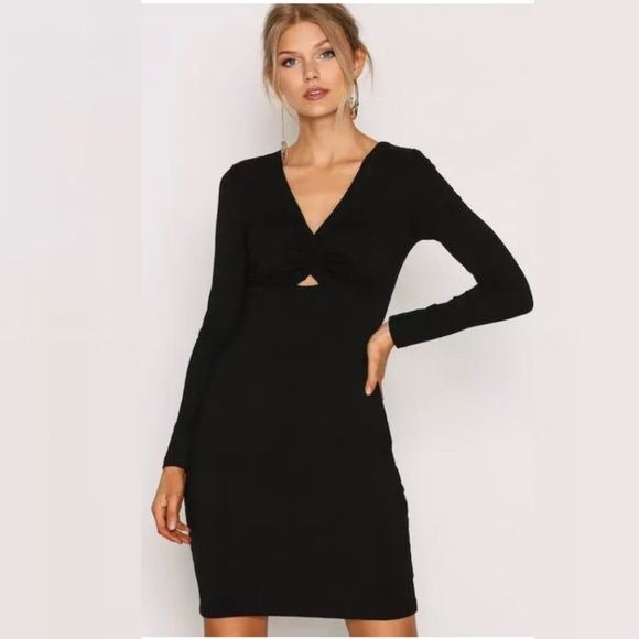 T by Alexander Wang || Twist Knot Keyhole Little Black Dress Stretch Modal Small