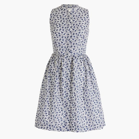 J. Crew || Floral Shirtdress in Linen Cotton Blend Floral Navy 0