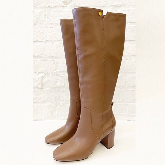 Cole Haan || Valley Square Toe Block Heel Tall Boots Chestnut Brown Chrystie 7