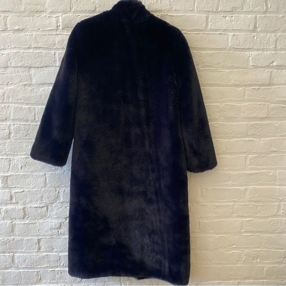 Cefinn || Carly Faux Fur Coat Long Navy Blue US 4