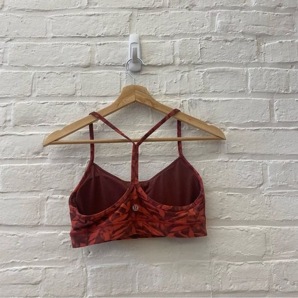 Lululemon || Flow Y Nulu Bra  Light Support A–C CupsSpray Leaf Fireside Red 8