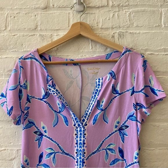 Lilly Pulitzer || Sophiletta Dress in Purple Iris Slathouse Jungle UPF 50 Medium