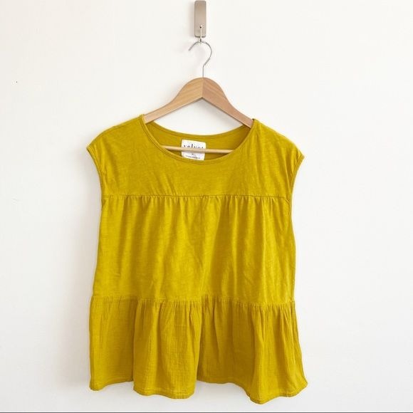 Anthro || Velvet Kirby Babydoll Top Yellow Small