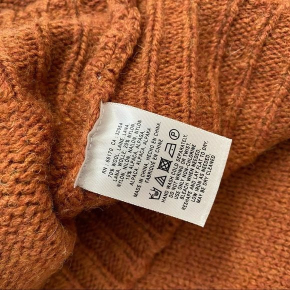 Anthropologie || Moth Dashed Pointelle Sweater Pullover Orange Alpaca Blend S