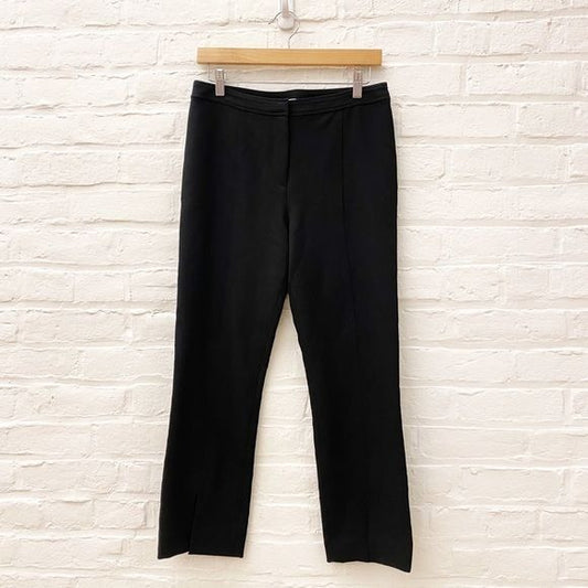 cinq a sept || Split Hem Crop Flare Pants Trousers Slit Black 6