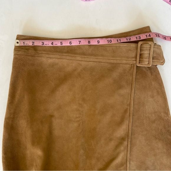 Vince. || Belted Suede Mini Skirt Tan Brown 2