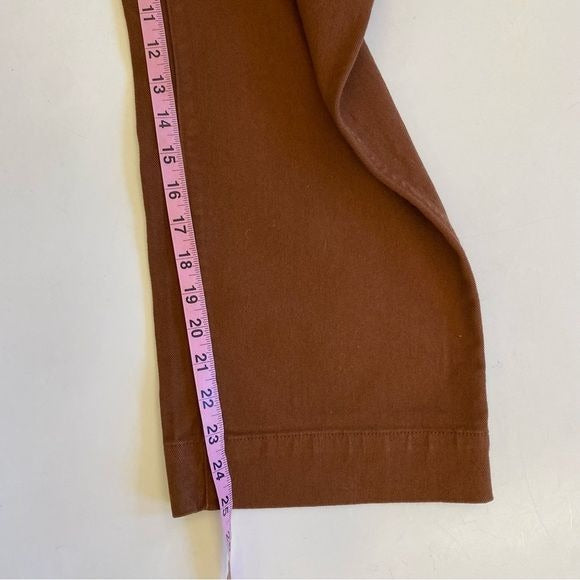 Quince || Cotton Twill Wide-Leg Crop Pants Rust Red Brown 29