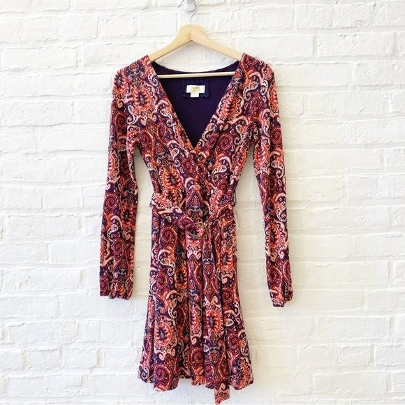 Anthropologie || Maeve Paisley Belted Dress Small