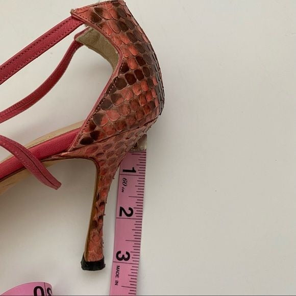 Manolo Blahnik || Venusa Pink Python Snake Sandal Pink