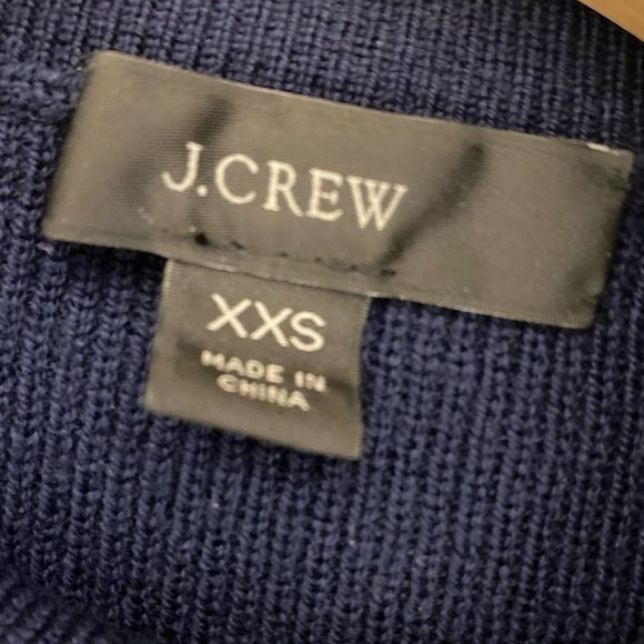 J.Crew || Ruffleneck Merino Wool Blend Sweater Navy XXS