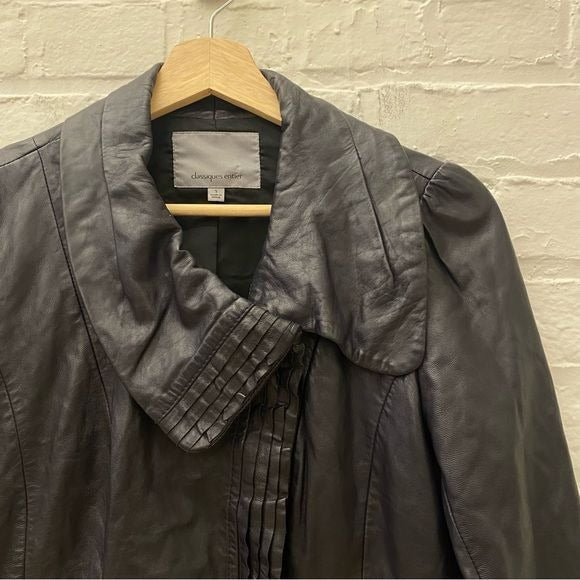 Classiques Entier || Leather Jacket Cost Navy Dark Purple Small