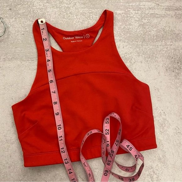 Outdoor Voices || Move Free Crop Top Longline Sports Bra Scarlet Red XS