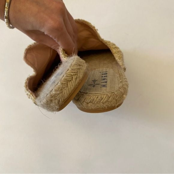 Manebi || Yucatán Raffia Mules Slip On Espadrilles Tan Beige 37