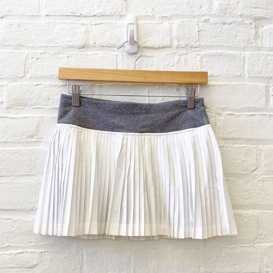 Lululemon || Pleat to Street Skirt Skort Shorts Tennis Running White Grey 4