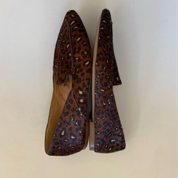 Madewell || Frances Skimmer Pointed Toe Flat Leopard Calf Hair Brown 9 NWOB