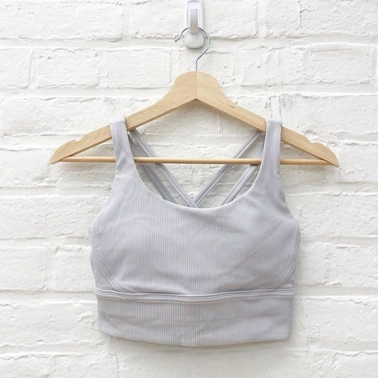 Lululemon || Energy Bra Long Line Ribbed Medium Support B–D Cup Stargaze Gray 6