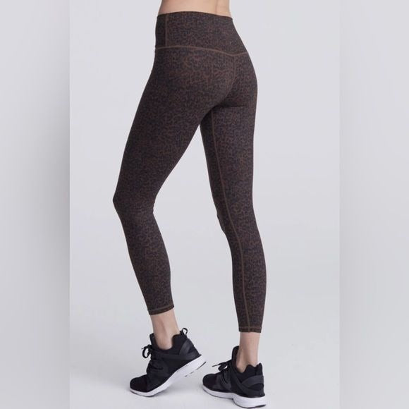 Varley || Let’s Move High Rise Leggings Bronze Distorted Cheetah Brown Small