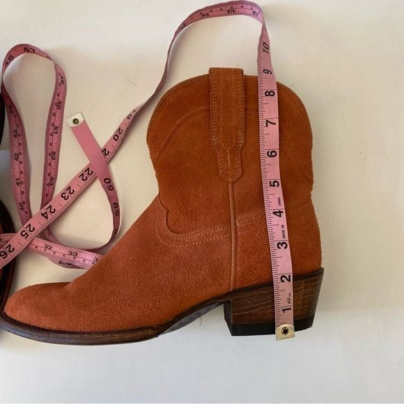 Tecovas || The Lucy Short Suede Western Cowboy Boots in Desert Rose Pink 8.5