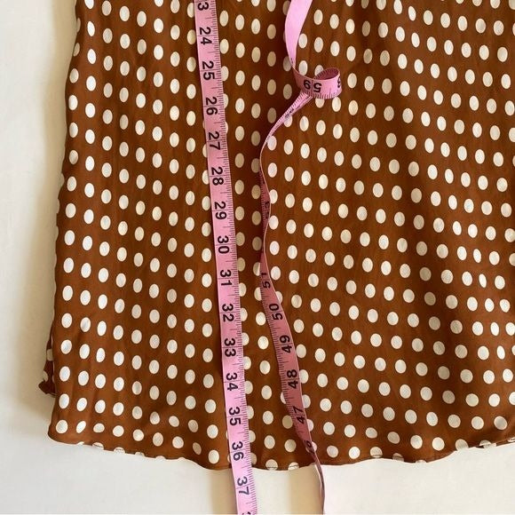 J. Crew || Gwen Cupro-blend Mini Slip Dress Dot Burnished Pecan Brown Orange 4