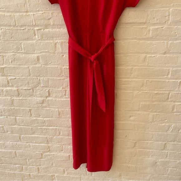 Boden || Romilly Belted Wide Leg Jumpsuit Red 6 Tall NWT