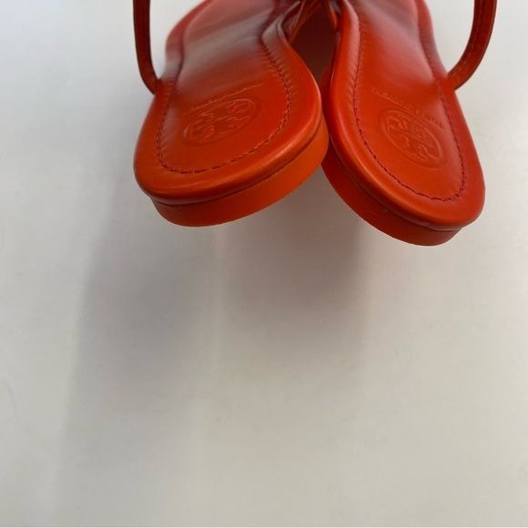 Tory Burch || Miller Sandals Tejus Embossed Pomander Red Orange 8.5 NWOB