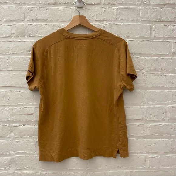 Everlane || Relaxed Tee Split Hem Tan Camel Small