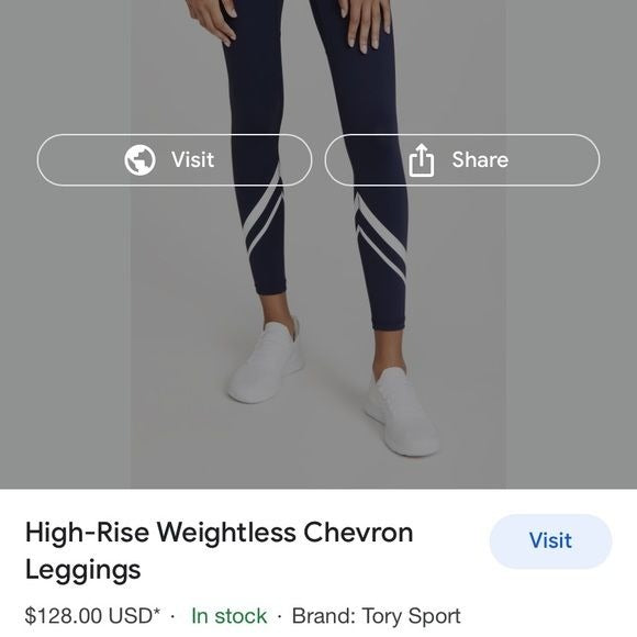 Tory Burch || Chevron Leggings Navy + White Small