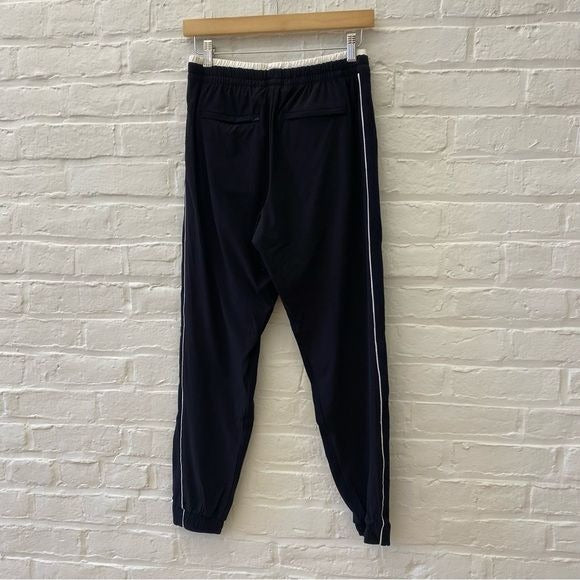 Athleta || Brooklyn Jogger Pants Black + White Piping