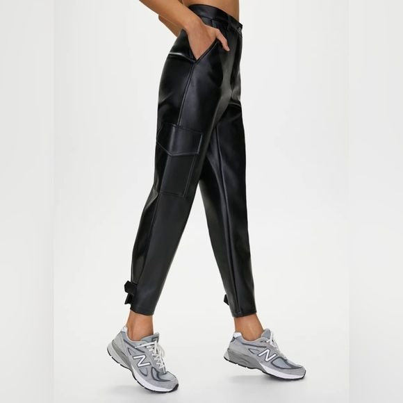 Aritzia || Wilfred Free Modern Cargo Pant Black Faux Leather 0