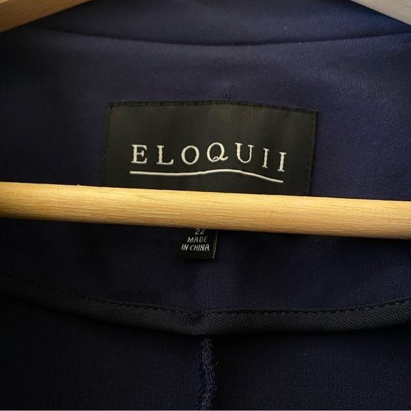 Eloquii || The Ultimate Stretch Suit Blazer Navy Maritime Blue 22