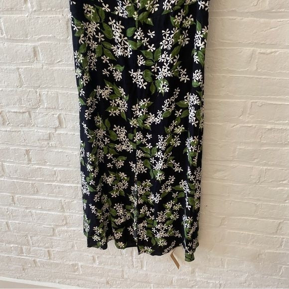 Reformation || Baxley Floral Midi Dress ES in Aroma Black Green 14 NWT