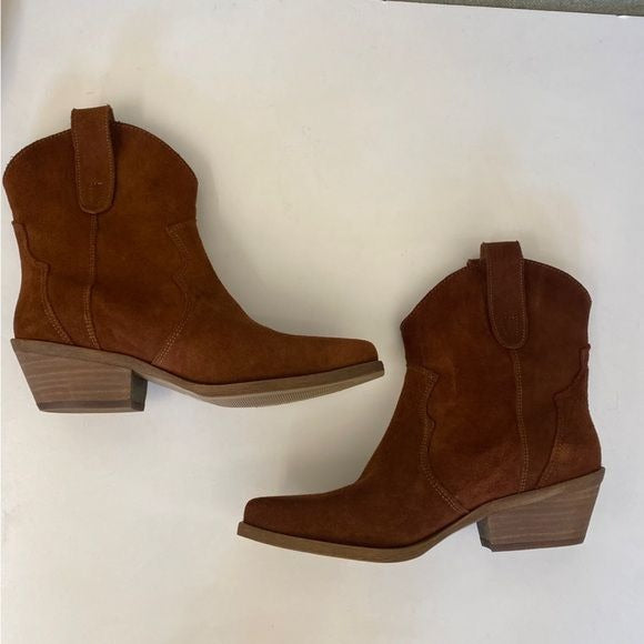 Steve Madden || Wizz Snip Toe Western Cowboy Boots Brown Suede 8.5