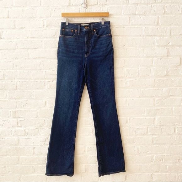 Madewell || Tall Skinny Flare Jeans in Colleton Wash Stretch Dark Blue 28T 28