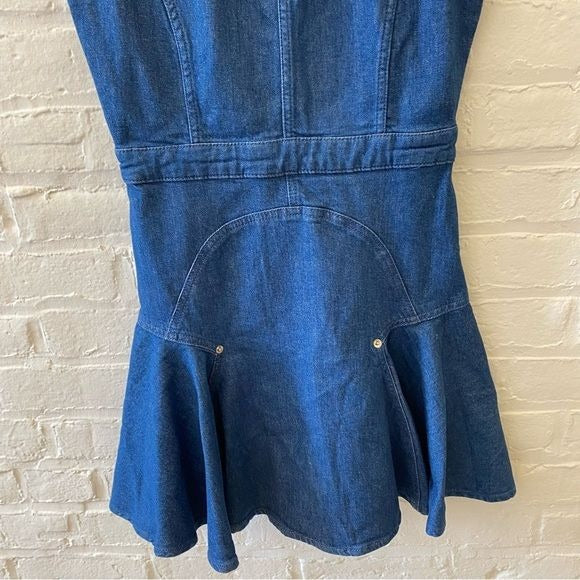 7 for All Mankind || Denim Flounce Mini Dress Blue Small