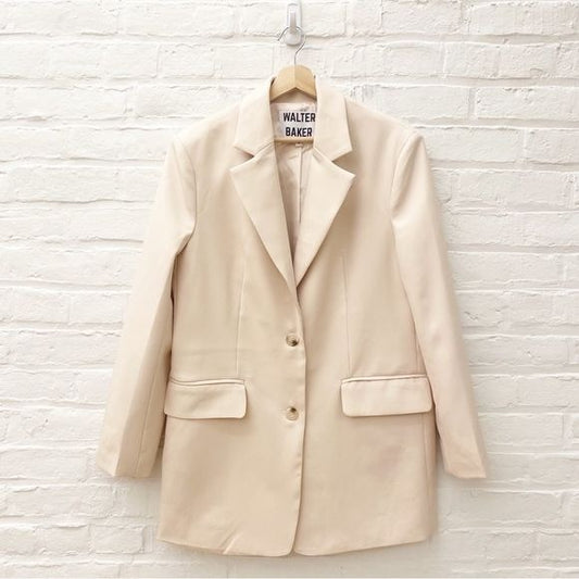 Walter Baker || Kira Oversized Blazer Notch Lapel Bone Ivory Cream Small