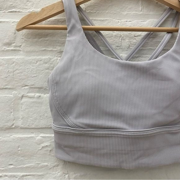 Lululemon || Energy Bra Long Line Ribbed Medium Support B–D Cup Stargaze Gray 6