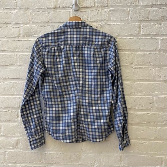 Frank & Eileen || Barry Plaid Button Down Shirt Cotton Blue XS