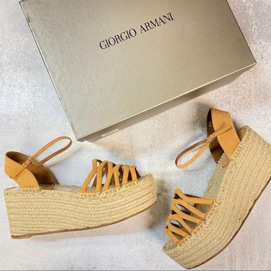 Giorgio Armani || Lattice Platform Espadrille 39.5