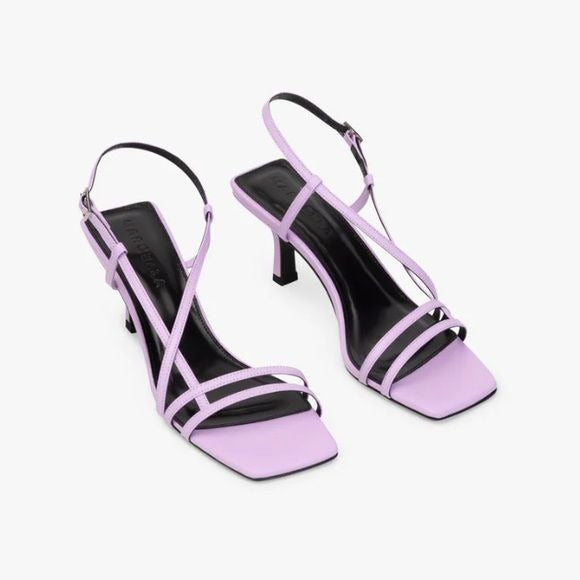 Marcella NYC || Linette Strappy Heeled Sandals Lilac Purple 36