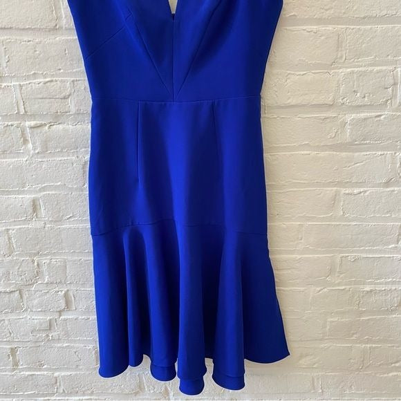 Milly || Kelly Sweetheart Fit & Flare Cocktail Dress Italian Cady Cobalt Blue 2