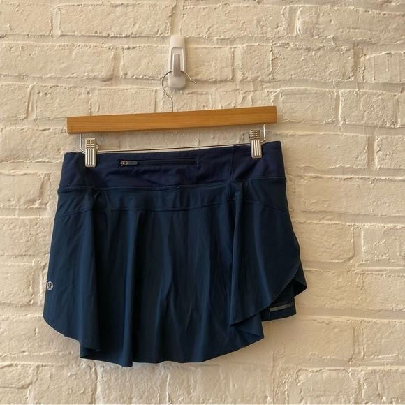 Lululemon || Quick Pace Skirt 13" Jaded Built in Shorts Teal Blue Green 6