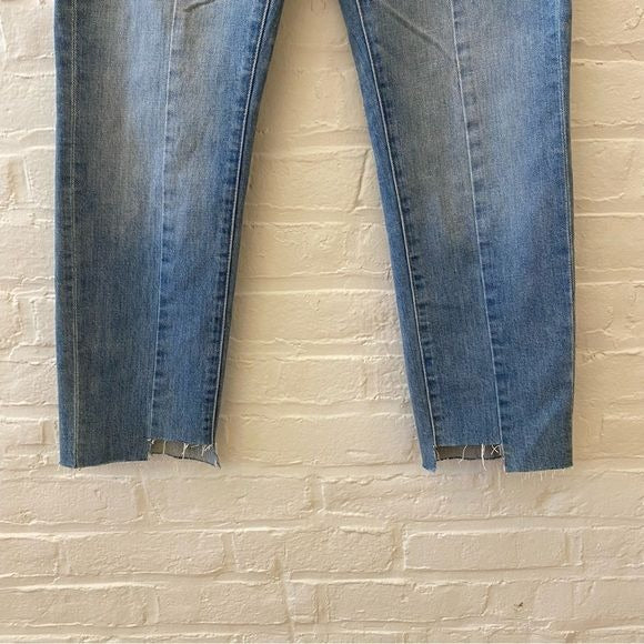 Madewell || Cruiser Straight Jeans: Reconstructed Edition Blue Raw Step Hem 24