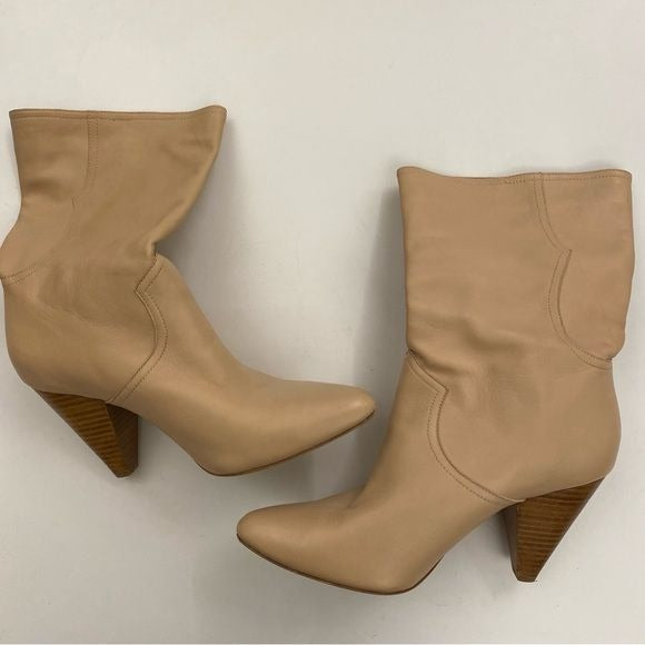 Joie || Gabbissy Almond Toe Leather Boot In Blush Tan 39.5