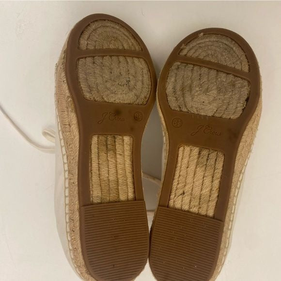 J. Crew || Canvas Espadrille Sneakers White Tan 8.5