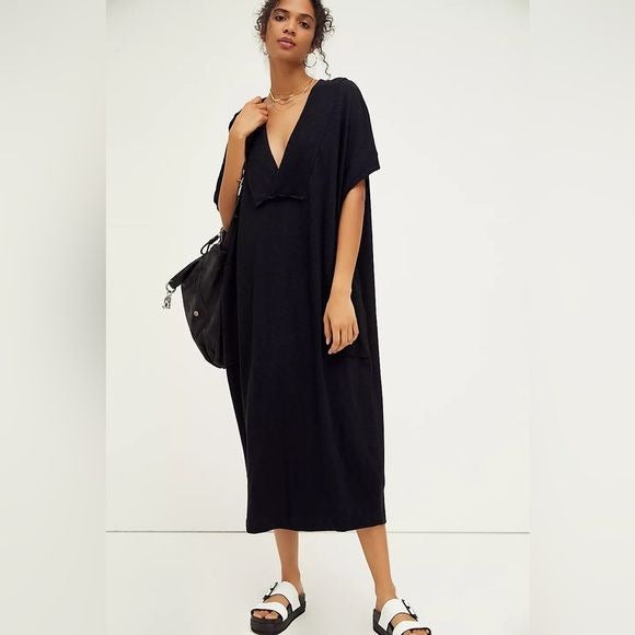 Free People || FP Beach Sunshower Maxi Dress Black XS