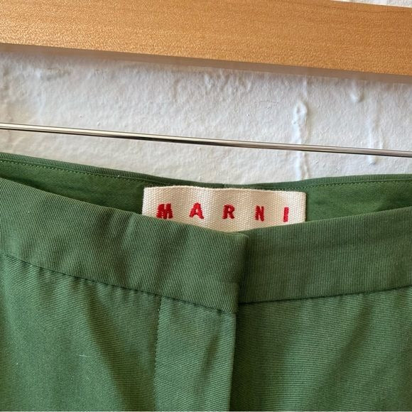 Marni || Tapered Ankle Trousers Pants Green 44 IT US 8