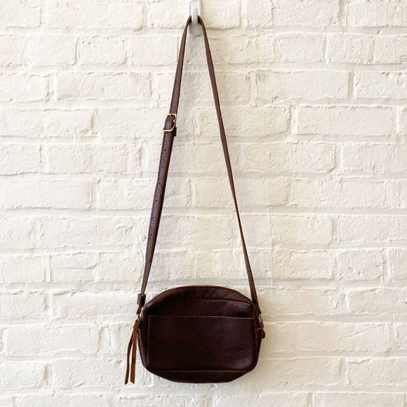 Portland Leather || Camera Bag Toaster Crossbody Purse in Coldbrew Dark Brown