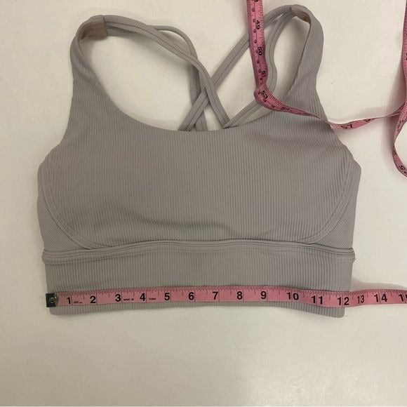 Lululemon || Energy Bra Long Line Ribbed Medium Support B–D Cup Stargaze Gray 6