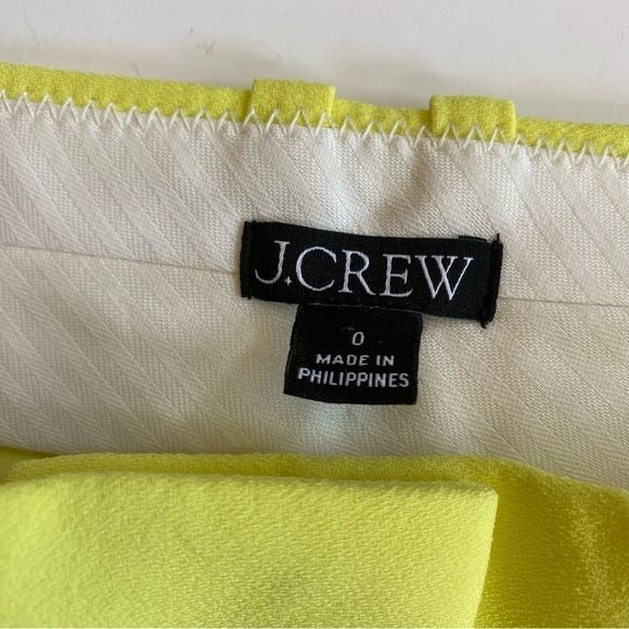 J. Crew || Essential Pant in City Crepe Lemon Sorbet Neon Yellow 0