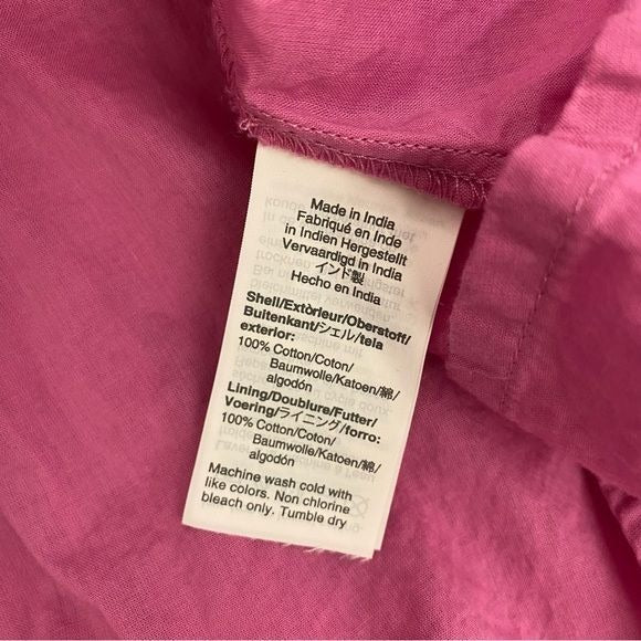 J.Crew || Tiered Popover Cotton Poplin Dress Ruffle Neck Pink Medium